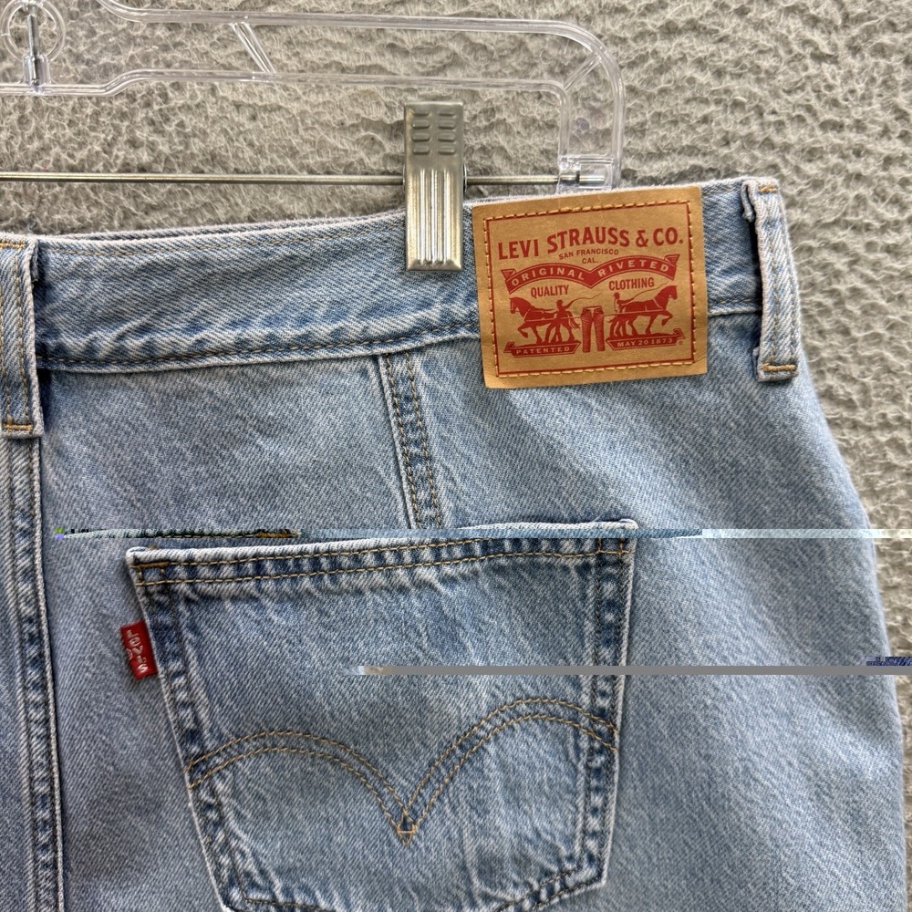 Levis Skirt Womens 34 Fits 38 Blue Denim Fit & Flare Seamed Midi Casual NEW - Picture 6 of 12